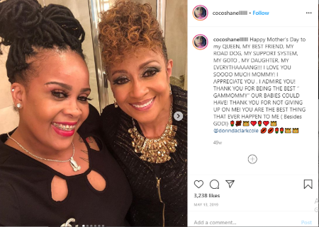 nikkia with mother dorinda with a big mothers day caption 